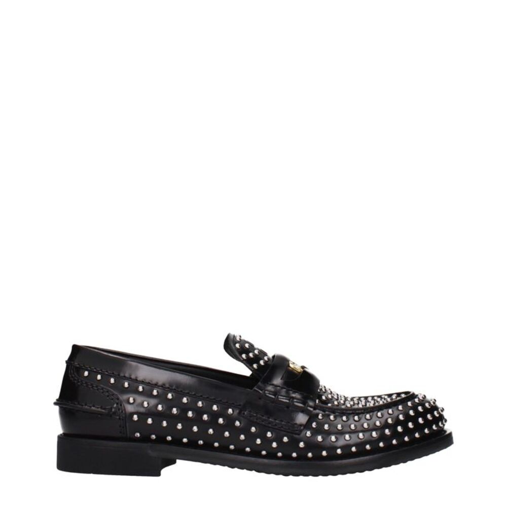 Miu Miu Black Leather Slip-On Women's Loafers